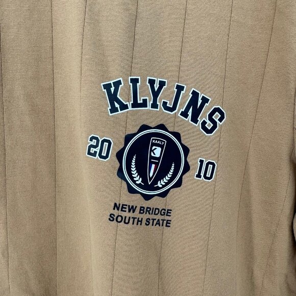 KAALY International Ribbed T-Shirt Men’s Large Camel Brown Graphic Tee - Picture 2 of 6